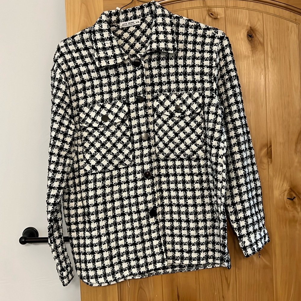 NWT 12th Tribe tweed oversized button up
